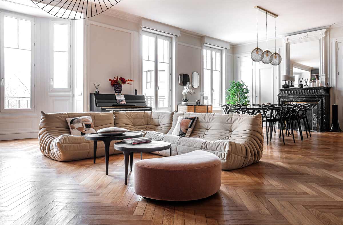 salon classique rénovation appartement lyon architecte intérieur